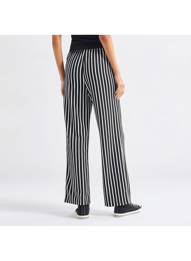 Splash FAV Striped Wide Leg Pants with Drawstring Closure  - Image 3