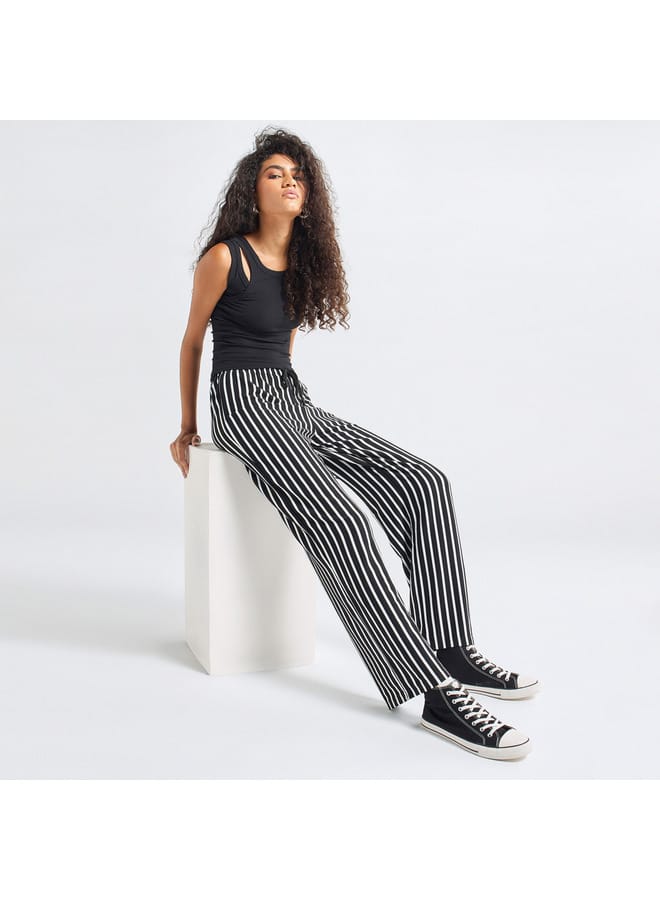 Splash FAV Striped Wide Leg Pants with Drawstring Closure  - Image 2