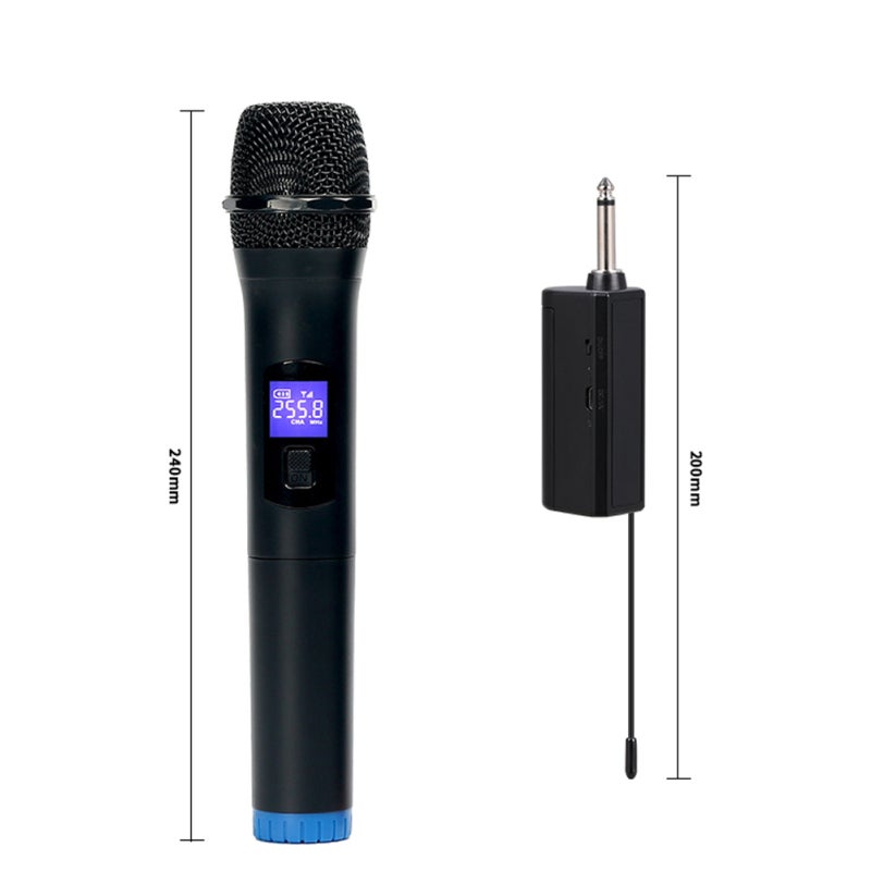 BOMGE Cordless Microphone: 2 Black Handheld Mics - Digital Display High Sensitivity Wireless Microphone Set for Professional Stage, Live Performance & Home Use - Image 3