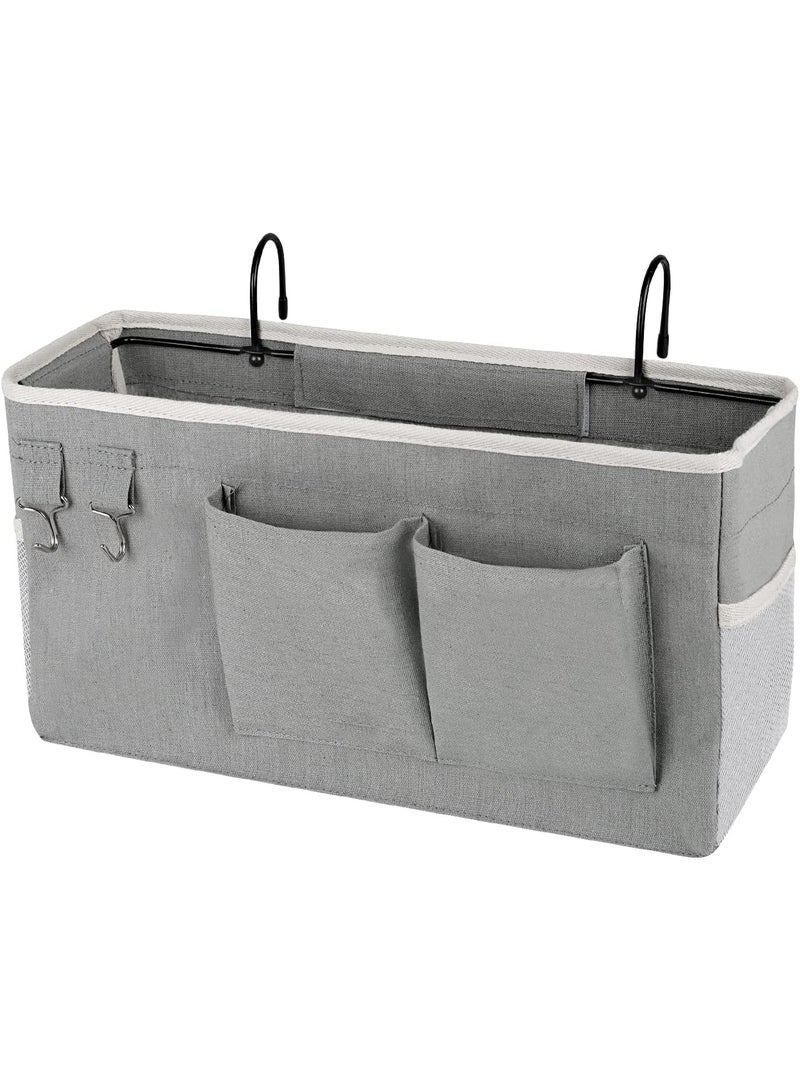 NANAO Bedside Storage Caddy/Bedside Hanging Storage Bag for Headboards Bunk Beds Dorm Rooms Book Phone Magazine Holder (Grey) - Image 1