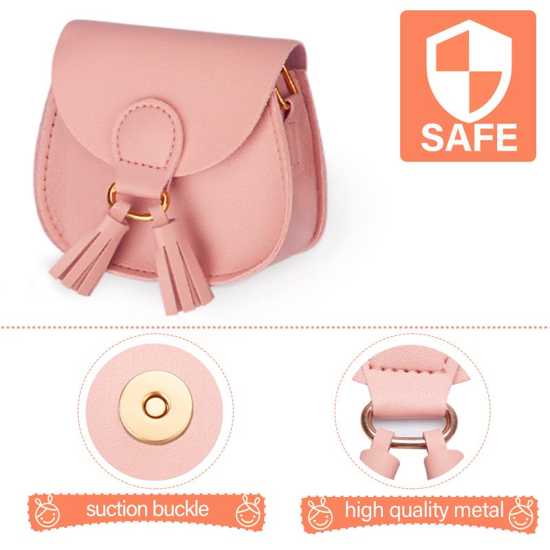 Qiuhome Little Girls Purse Toddler Girl Kid Purses for Little Girls (Pink,Small) - Image 4