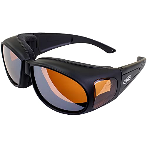 Global Vision Outfitter Motorcycle Riding Safety Sunglasses Matte Black Frames Driving Mirror Lenses ANSI Z87.1+ - Image 1
