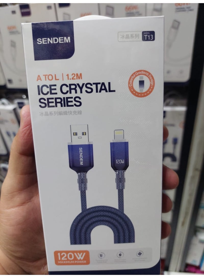 سيندم كابل شحن سريع بقوة 120 واط –  بطول 1.2 متر - متوافق معLightning - Image 2