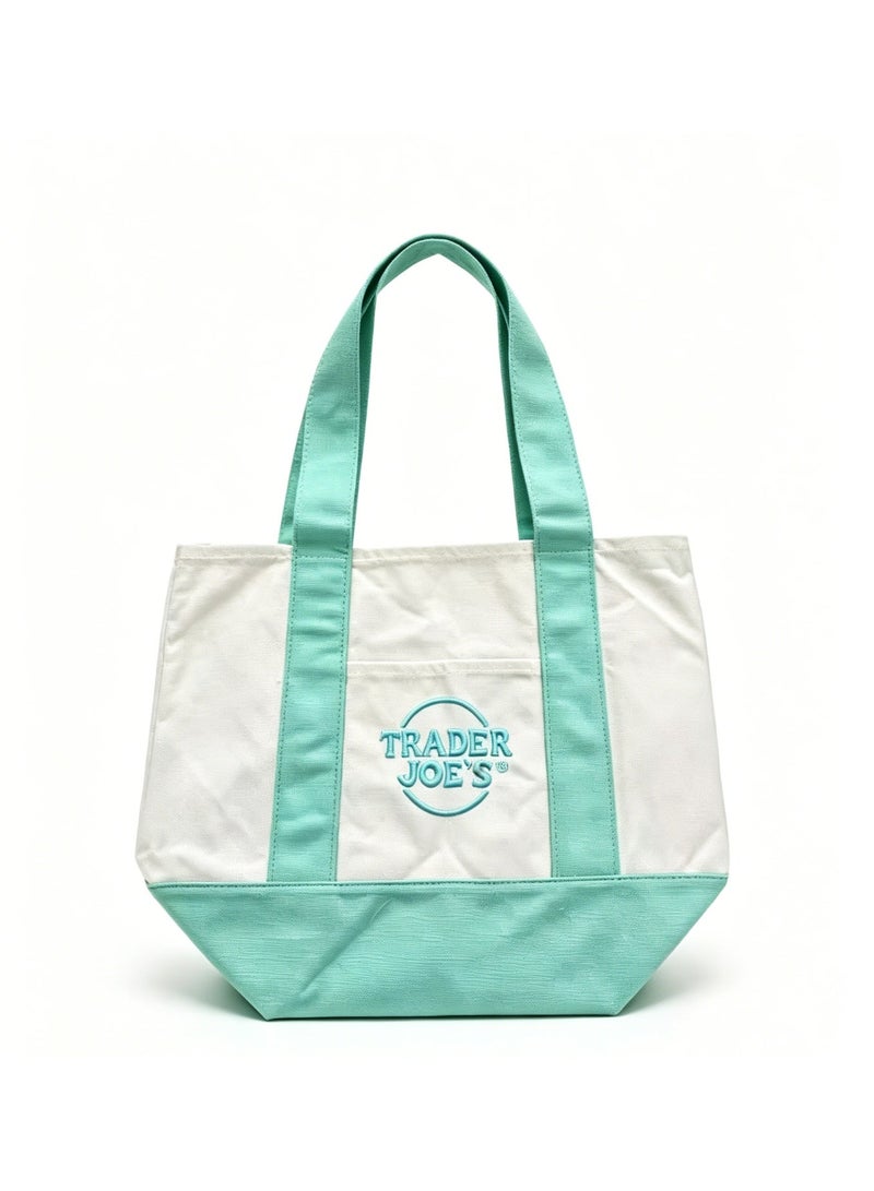 Trader Joe's Medium Canvas Tote Bag(mint green) - Image 1
