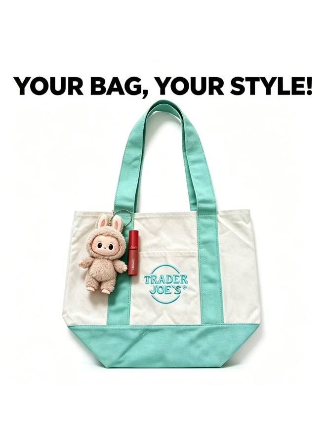 Trader Joe's Medium Canvas Tote Bag(mint green) - Image 2
