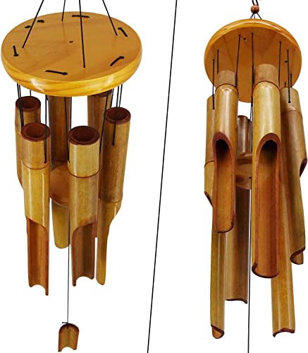 ASTARIN Bamboo Wind Chimes Outdoor,Wooden Wind Chimes with Melody Deep Tone,30" Classic Zen Garden Windchime for Relaxation, Grace.Home Décor for Patio, Garden or Indoor(FSC Certified) - Image 5