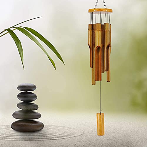 ASTARIN Bamboo Wind Chimes Outdoor,Wooden Wind Chimes with Melody Deep Tone,30" Classic Zen Garden Windchime for Relaxation, Grace.Home Décor for Patio, Garden or Indoor(FSC Certified) - Image 2