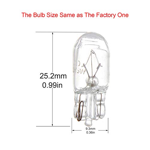 cciyu T10 168 194 W5W Halogen Light Bulb Instrument Cluster Gauge Dash Lamp (10pack white) - Image 3