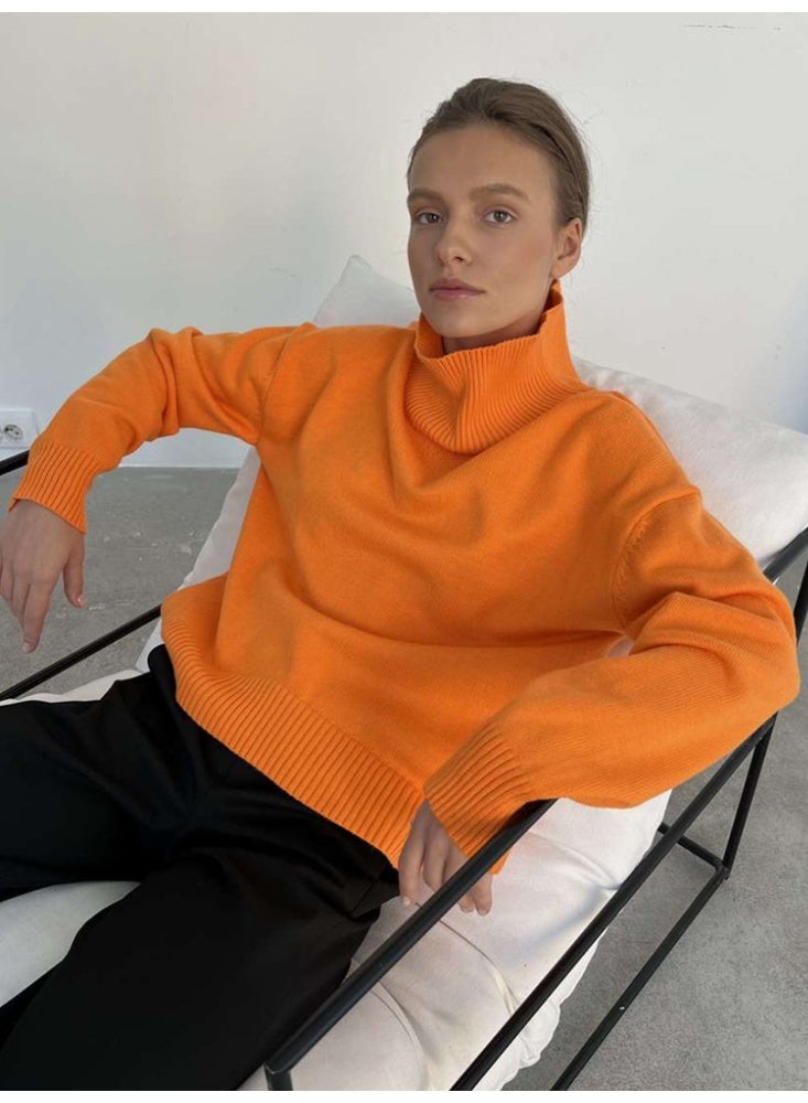 NIBEMINENT Autumn Women Turtleneck Sweater Elegant Thick Pullover  Knitted Spring Female Jumper Long Sleeve Sweaters