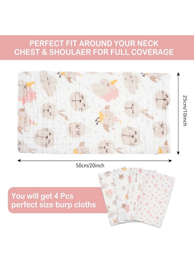 softan lasoftan Baby Muslin Burp Cloths, 100% Cotton Burping Cloths Super Absorbent Soft, Bath Towel Burp Cloths for Baby Girl Boy, Great Gift for Newborn, 10 x 20 inch, 4 Pack, Unicorn & Star - Image 4