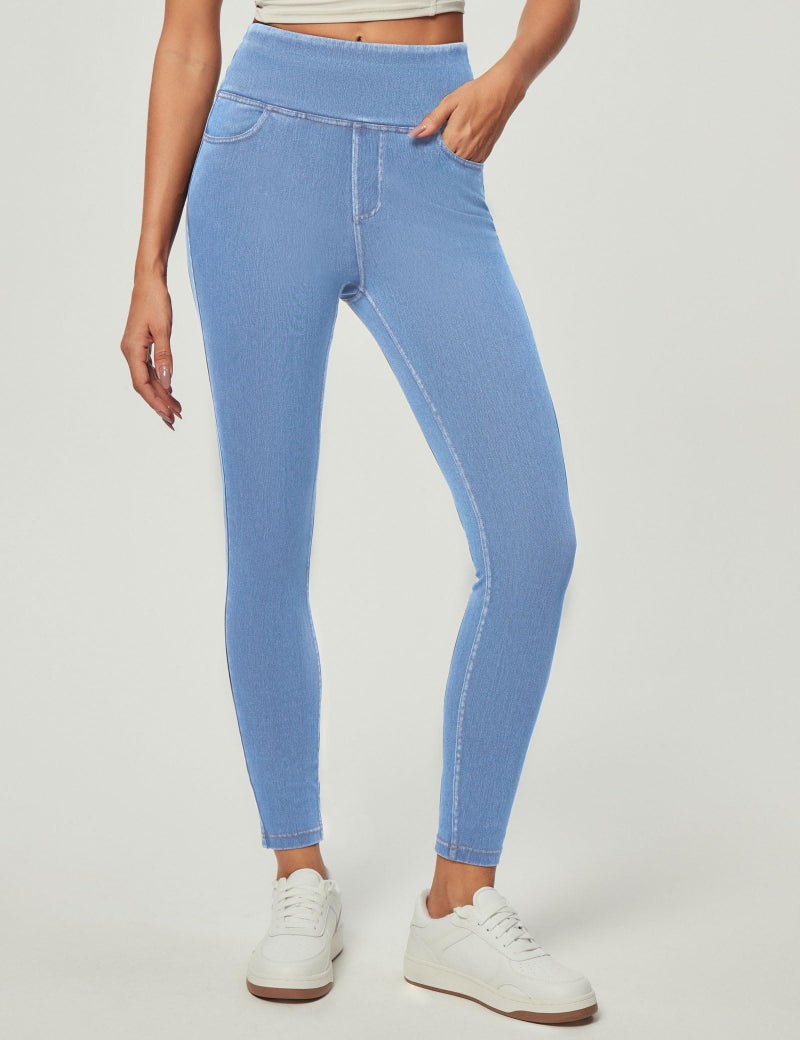 Heathyoga Stretchy Jeans for Women Trendy High Waist Pull On Jeggings Tummy Control Womens Skinny Jeans Leggings with Pockets - Image 1