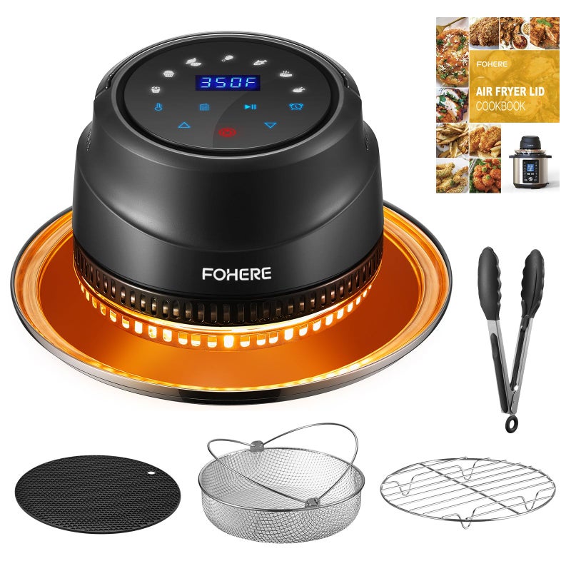 Air Fryer Lid for Instant Pot 6Qt8Qt 7 in 1 with LED Touchscreen Turn Your Pressure Cooker Into in Seconds Air Fryer Accessories and Recipe Cookbook Included