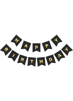 Meri Parti Meri Party Happy Birthday Gold Foil Black Banner Text 