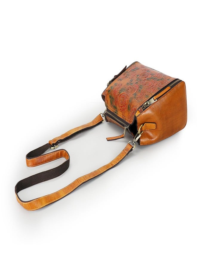 LETEULO Crossbody Bag for Women Leather Top Handle Tote Purses Vintage Satchels Handbag (Rose Brown) - Image 5