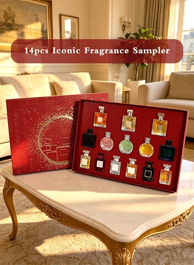 MARK HIM 14PCS Luxury Mini Perfume Sampler Set, Assorted Iconic Fragrance Vials, Travel-Size Eau de Parfum Collection for Women, Discovery Kit for Sampling & Gifting - Image 1