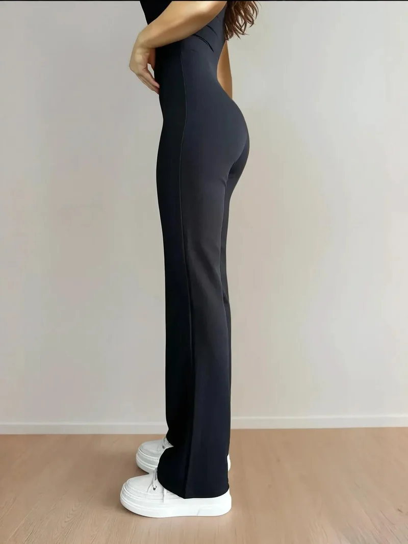 زوبعة بنطلون بالازو واسع بخصر مرتفع