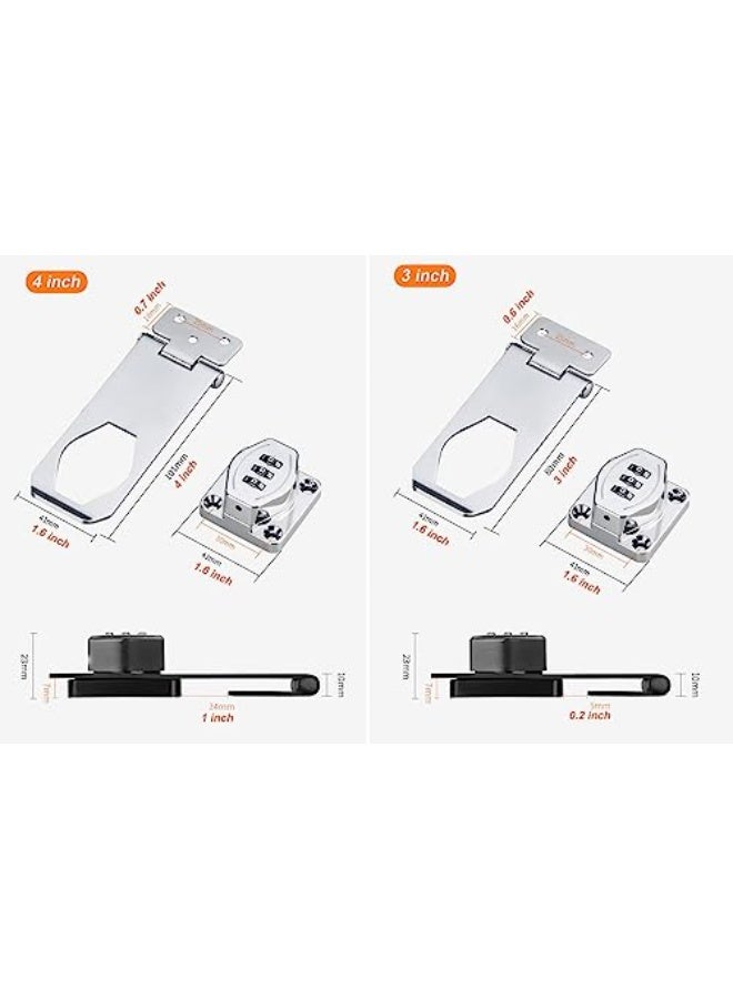 ETEKJOY Cabinet Lock Keyless 3-Digit Password Combination Code Hasp Latch Lock Twist Knob Wodden Drawer Cupboard (Black, 4 inch) - Image 3