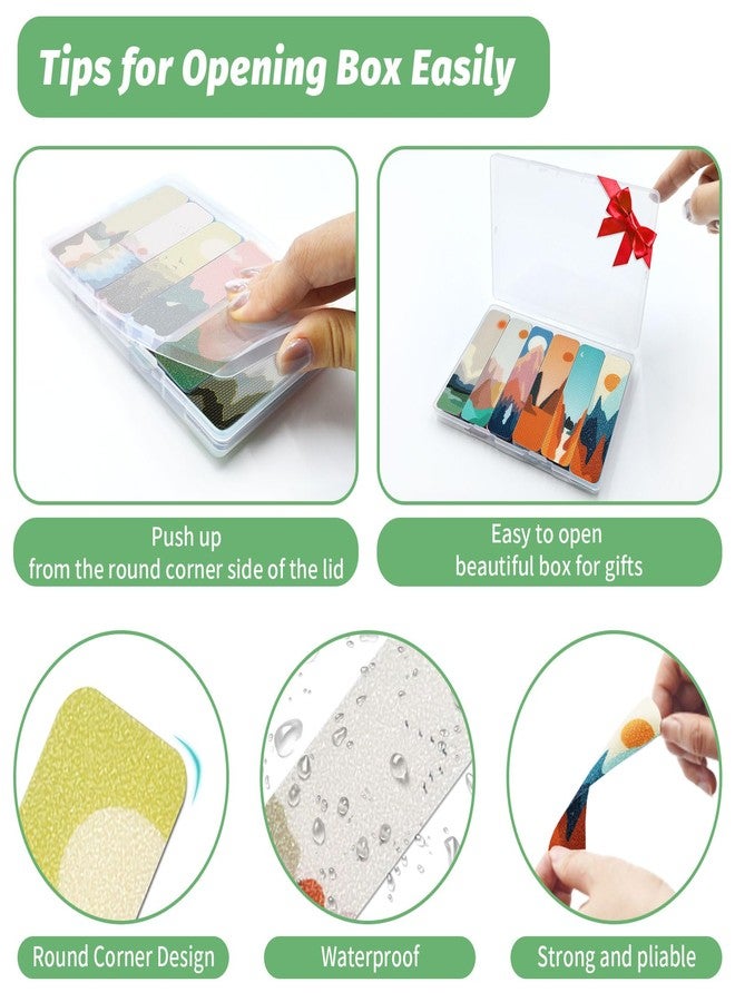 TOEMUR 72 Pieces Anxiety Sensory Stickers with Storage Box - Calming Stickers 2 Textured Surface - Fidget Strips for Office & Classroom Desk Adult & Teen Stress (Landscape) - Image 3