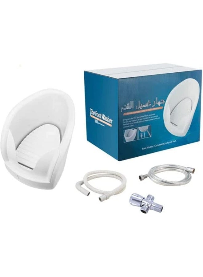 حوض غسيل قدم أوتوماتيكي مع رشاش ودواسة – حوض شطف للقدم للاستخدام المنزلي - Image 1