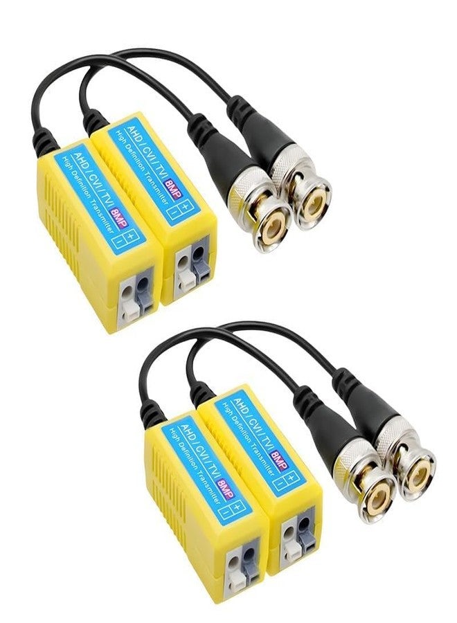 DY TOOLS Video Balun | 8MP, 4K Passive HD BNC Video Balun Transceiver Transmitter Via Rj45 Cable AHD/TVI/CVI/CVBS for Full HD CCTV DVR Security Surveillance Camera System (2) - Image 1