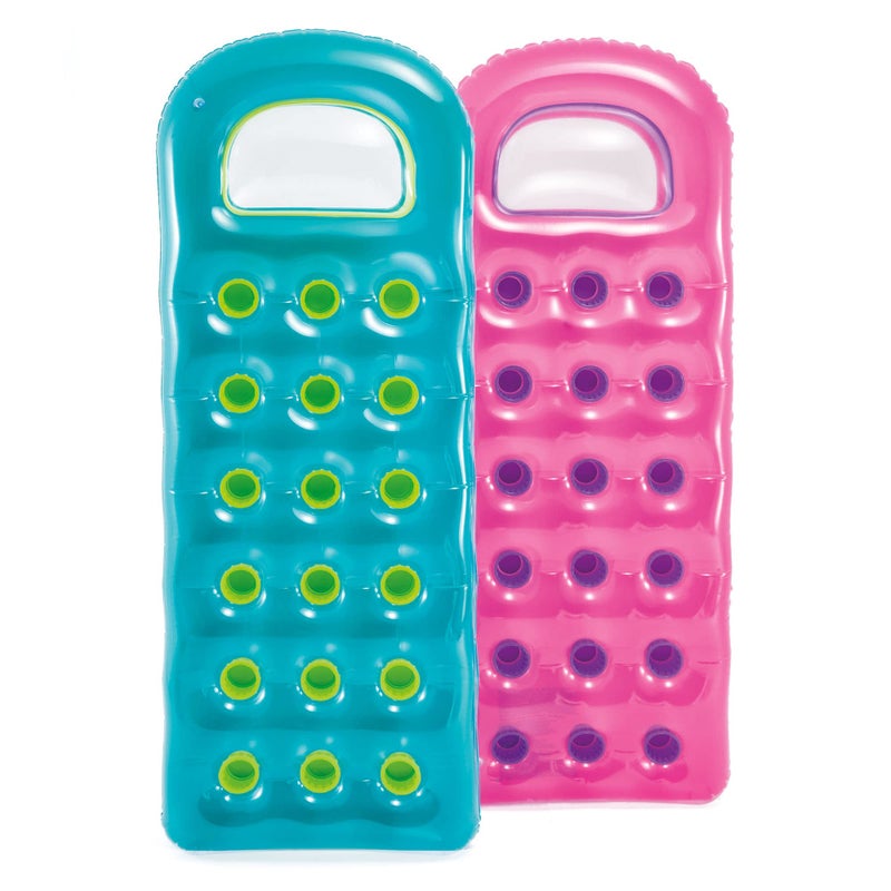 INTEX 59895EP 18-Pocket Suntanner Inflatable Pool Float Raft Lounger Swimming Mat, 74" X 28", 1 Pack, Colors May Vary - Image 3