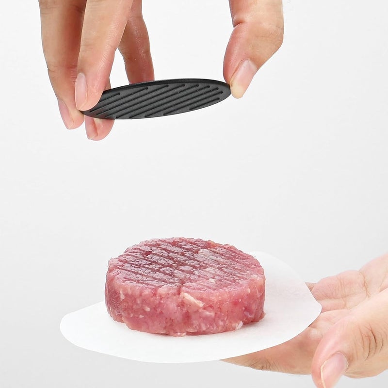 Hamburger Press 3 in 1 Manual Meat Patty Maker, Non Stick Round Plastic Black - Easy Release, Durable ABS Material, Ideal for Home and Outdoor Use - Image 2