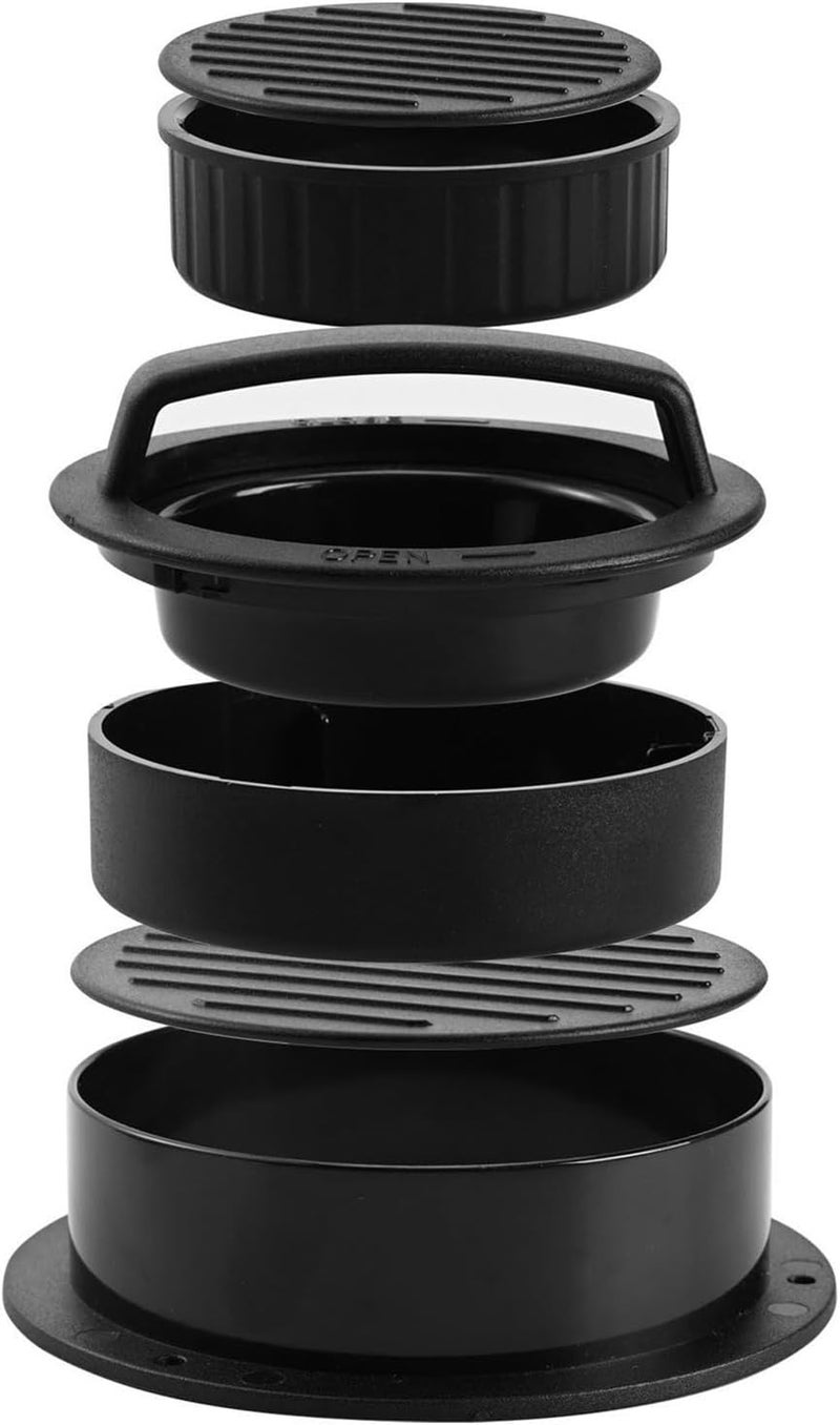 Hamburger Press 3 in 1 Manual Meat Patty Maker, Non Stick Round Plastic Black - Easy Release, Durable ABS Material, Ideal for Home and Outdoor Use - Image 3