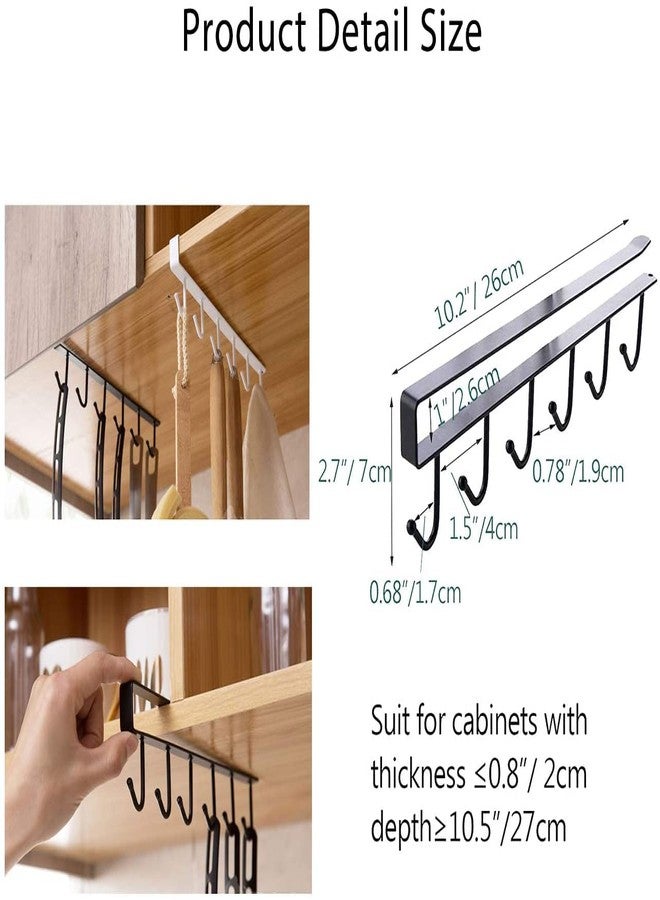 KolorFish Mug Hooks Under Cabinet Coffee Cups Storage Multifunction Nail Free Holder Shelf Chest Tie Scarf Hanger Rack (Pack of 2) White - Image 4