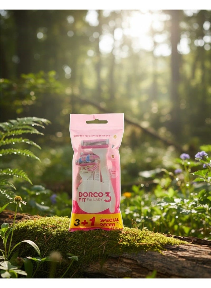 DORCO EvE 3 FIT for Lady 3 Blades – Special Offer 3+1 - Image 3