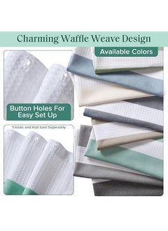 Shower Curtain Waffle Weave Striped Pieced Design Fabric Shower Curtains For Bathroom With 3M Scotchgard Moisture Management Premium Spa Quality Modern Standard 72 Inch X72 Inch Aqua - pzsku/Z10BD71CE6048A6C47A77Z/45/_/1741447151/ee63822e-4f31-41f4-952d-63e4e2139fa5