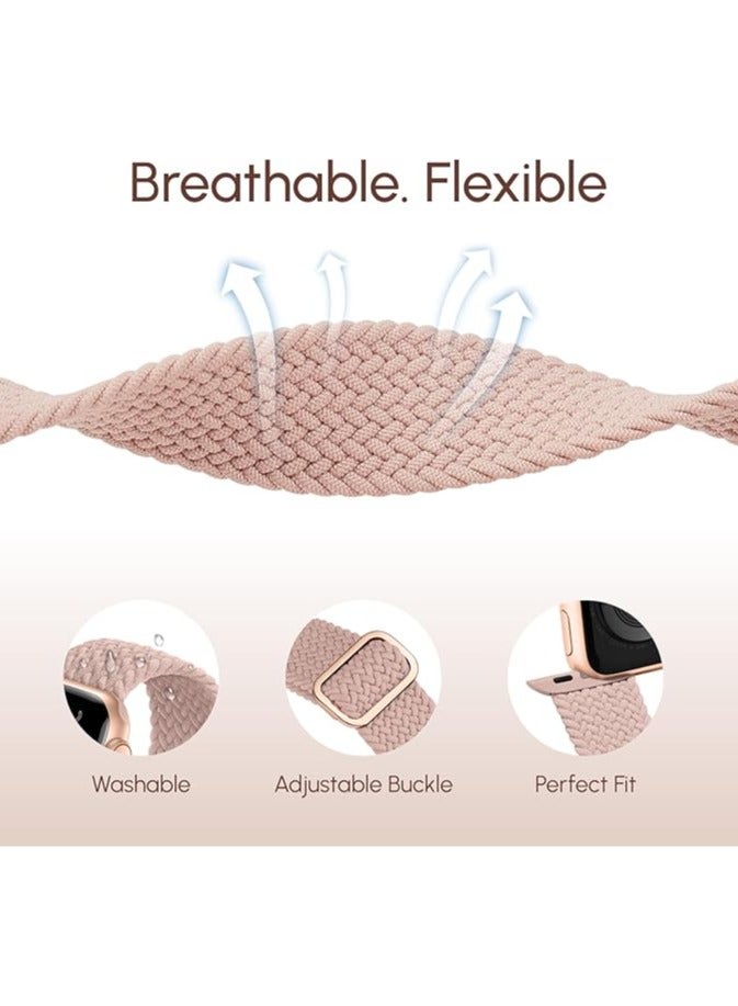 HablTech Braided Stretchy Strap Compatible for Apple Watch Band 38mm 40mm 41mm 42mm Elastic Nylon Sport Strap Wristband for Compatibility iWatch Series 11/10/9/8/7/6/5/4/SE/SE1/SE2 - Image 3