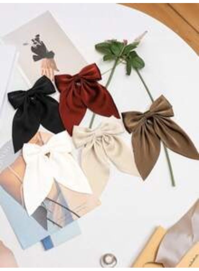 5 Pcs of Pure Fabric Hair Clips in Assorted Colors, Suitable for All Ages - Image 4