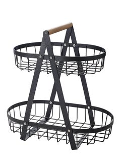 2 Tier Countertop Metal Fruit Basket Fruit Bowl Breadbasket Vegetable Holder for Kitchen Countertop Home Storage Display Stand Black - pzsku/Z10BD8D552E65F5B3BAE0Z/45/_/1735800504/9128ef19-df3b-4e80-adef-5a40a49e8f02