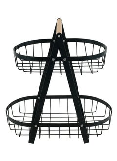 2 Tier Countertop Metal Fruit Basket Fruit Bowl Breadbasket Vegetable Holder for Kitchen Countertop Home Storage Display Stand Black - pzsku/Z10BD8D552E65F5B3BAE0Z/45/_/1735800594/0ca12b34-47fe-4841-bfbe-0f73a79df51c