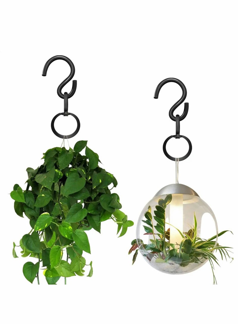 Black Swivel Plant Hanger Metal Hooks Rotating Extensions Outdoor Hanging Basket for Bird Feeder Planters Wind Chimes(8 Pieces) - Image 3