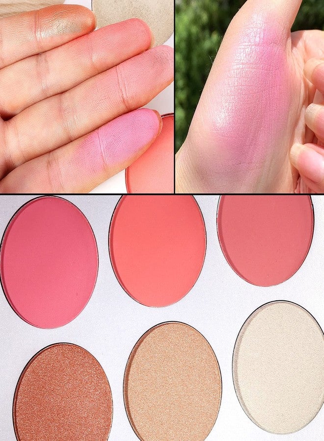 COSLUXE Blusher & Highlighter Palette, Face makeup, #Delanci Blusher Illuminator Highlighter Contour Bronzer All in One Makeup Palette,31.2G - Image 5