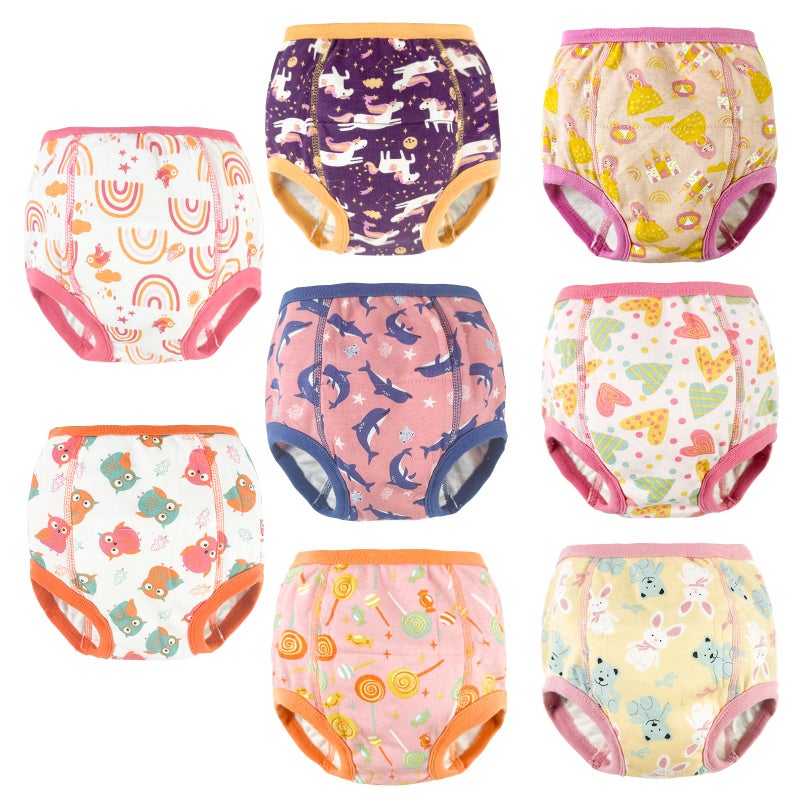 Smulpooti 8 Packs Reusable Toddler Training Underwear For Potty Training And Strong Absorbent Training Underwear For Girls 4T - Image 1