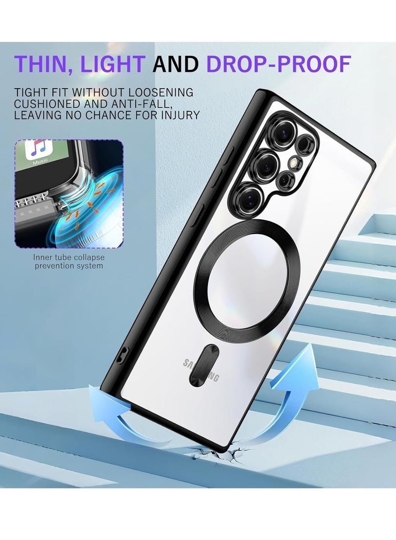 Samsung Galaxy S25 Ultra Case Cover Magnetic Support Wireless Charging Case Shockproof Anti-Yellowing Cover For Samsung Galaxy S25 Ultra 6.9-inch - Image 4