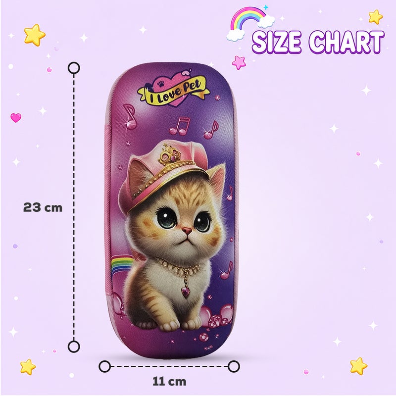 Cocobee Cat Cop Pencil Case With Internal Mesh Pocket, Sturdy Build, Zipper Closure – Girls, 3+ Years, Multicolor - Image 4