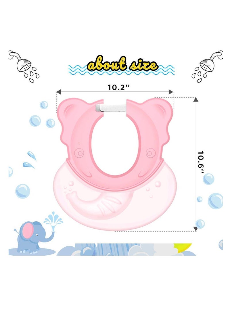 SOLARAE Adjustable Baby Shower Cap - Waterproof Silicone Hair Washing Visor for Kids & Adults, Pink Toddler Bath Hat - Image 2