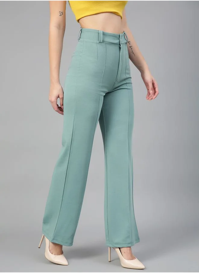 كوتي Pintuck Detail High Rise Straight Leg Trousers by Styli