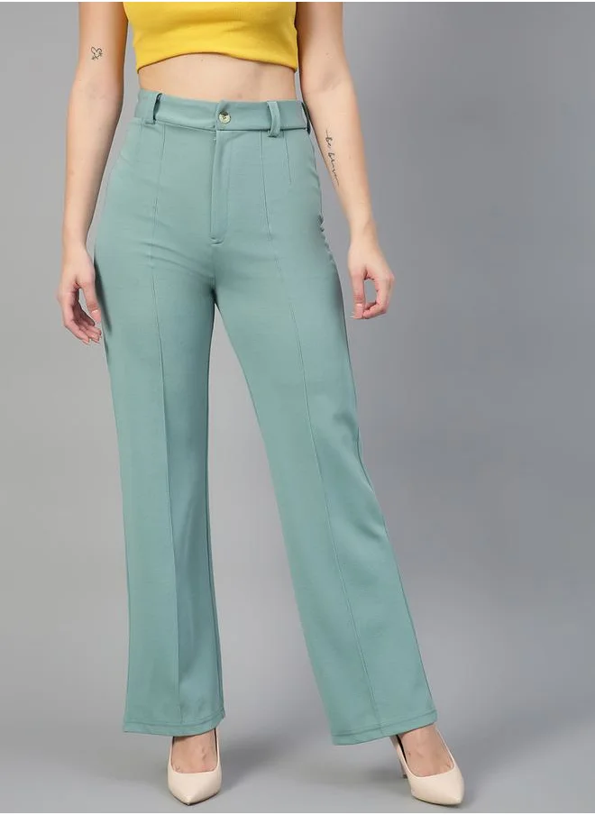 كوتي Pintuck Detail High Rise Straight Leg Trousers by Styli