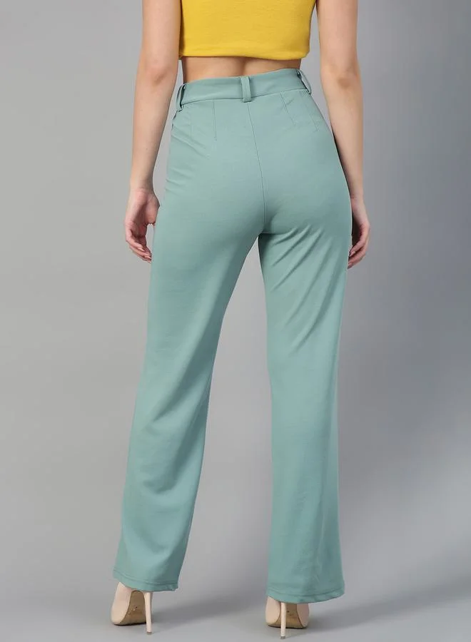كوتي Pintuck Detail High Rise Straight Leg Trousers by Styli