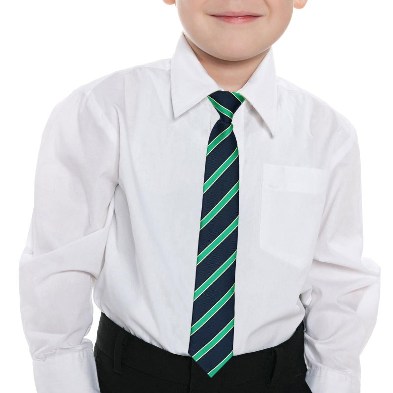 BELLUNO Boy's Pre-tied Necktie and Pocket Square Set, Hook and Loop Small Ties for Kids and Pre-teens - Image 3
