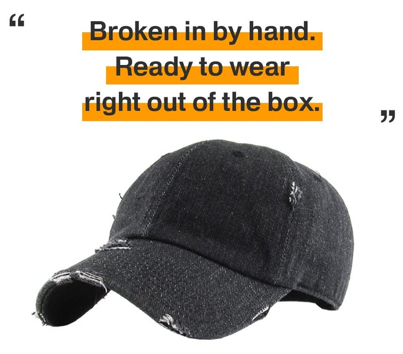 KBETHOS KBE-Vintage BDM Hand Washed Hand Distressed Baseball Cap Black Denim - Image 4