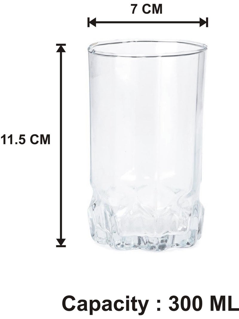 Somil Clear Elegance Timeless Glass Designs for Every Occasion 300 ml Capacity Pack of 4 Size 115 X 7 X 7 Cm - Image 3