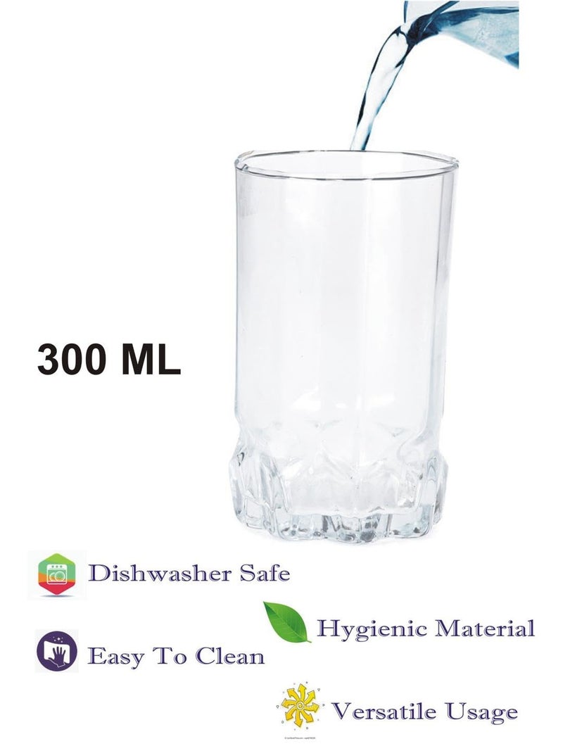Somil Clear Elegance Timeless Glass Designs for Every Occasion 300 ml Capacity Pack of 4 Size 115 X 7 X 7 Cm - Image 4