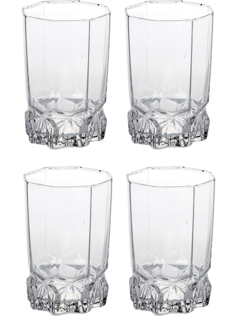 Somil Clear Elegance Timeless Glass Designs for Every Occasion 300 ml Capacity Pack of 4 Size 115 X 7 X 7 Cm - Image 1
