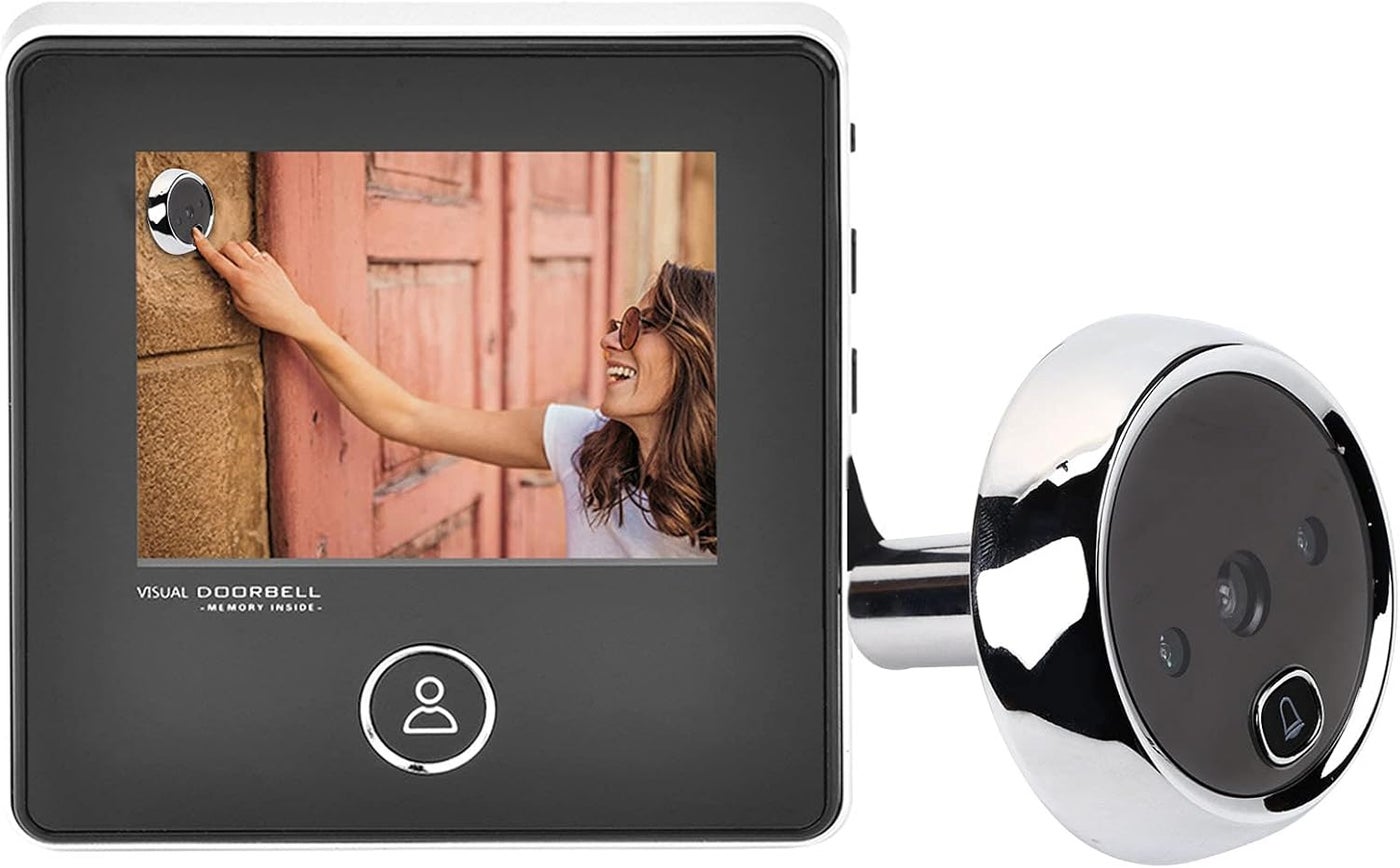 Digital Door Viewer, 3 inches TFT LCD Screen HD Smart Peephole Visual Doorbell with 1MP IR Night Vision Camera, Easy to Use, for Home Security (2)
