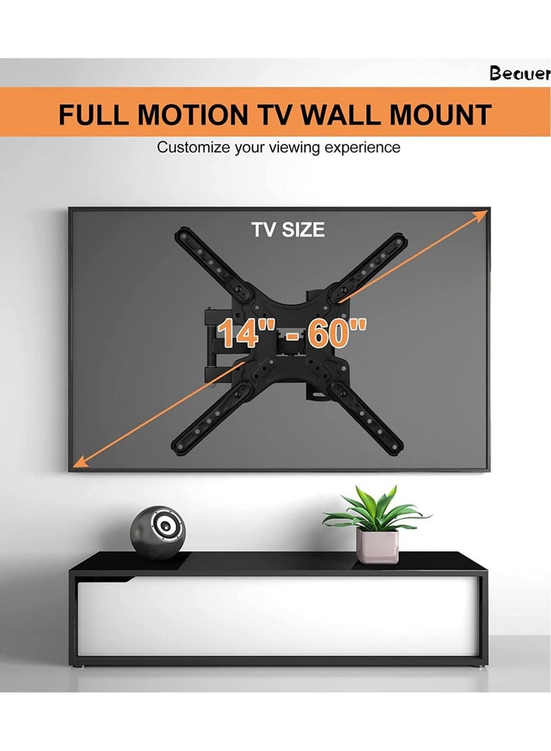 14-55 inches LED LCD OLED Plasma Flat Screen Monitor TV Wall Mount Bracket Monitor Wall Bracket with Swivel and Articulating Tilt Arm Bracket - Image 5